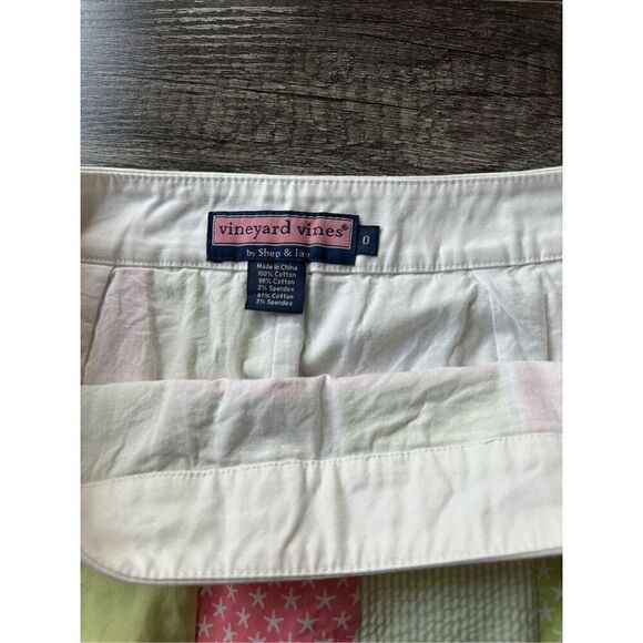 VINEYARD VINES women’s pink, green, and white patchwork 100% cotton skirt - Picture 4 of 8